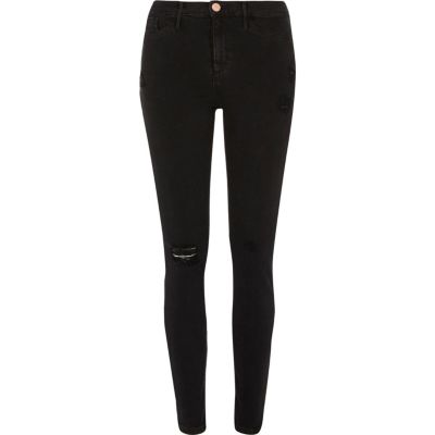 Black distressed skinny fit Molly jeggings